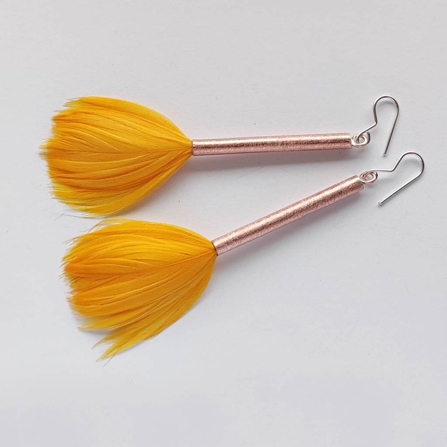 kolczyki z piórami PIÓRKO kolczyki