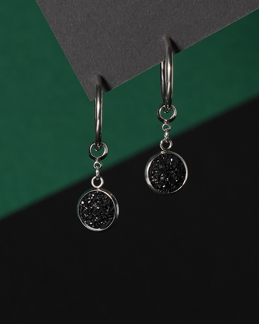 kolczyki z żywicy Stalowe kolczyki koła 2 w 1