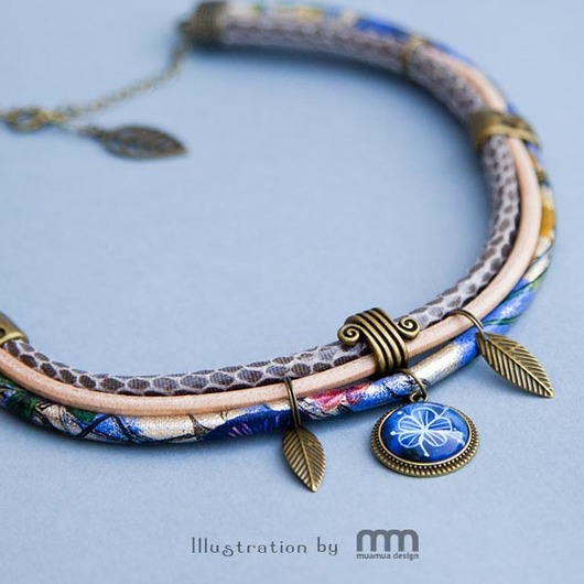 BLUE FLOWER naszyjnik Boho muamua design