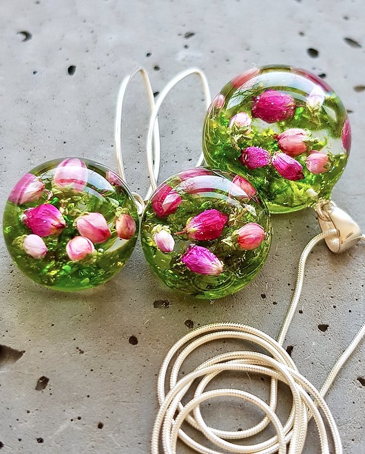 zestaw-wrzos z mchem Grol Jewellery
