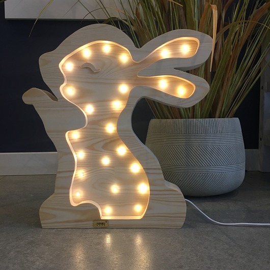 lampy do pokoju dziecka Lampka Drewniana Eko Króliczek Lusia
