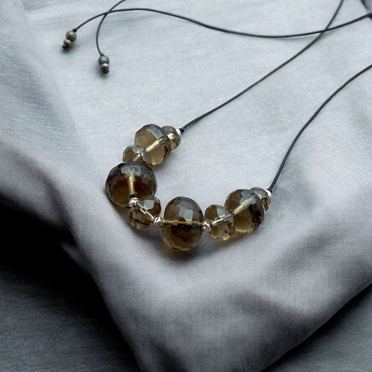 kolie Kwarc dymny naszyjnik