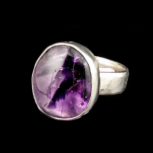 pierścionki srebrne Pierścionek retro z ametystem