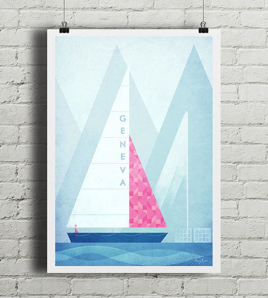 Genewa - vintage plakat minimalmill