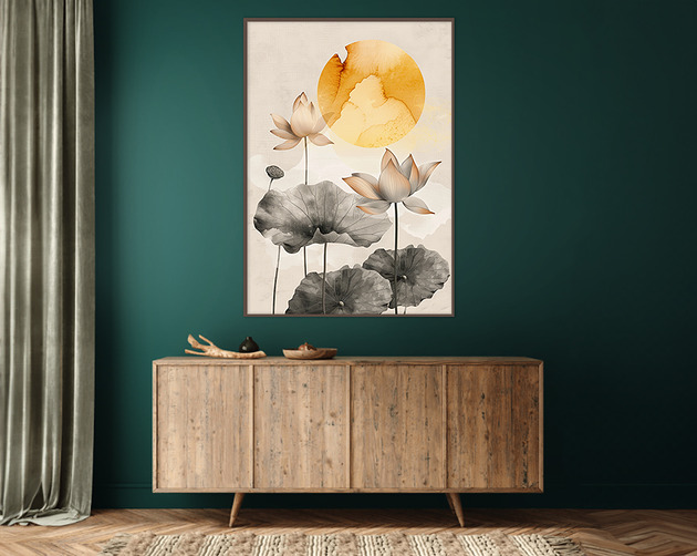 plakaty Lotus - Plakat, druk - Chiński Orient, Harmonia Zen, Roślinny #15