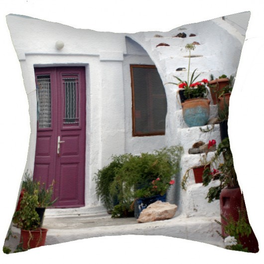 2 Podwórka z Santorini - na 1 poduszce 36cm AT design