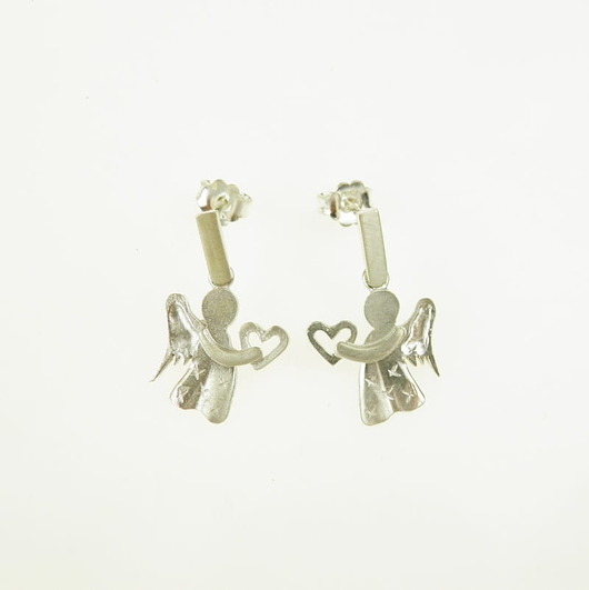 kolczyki srebrne Kolczyki srebrne z aniołkami II