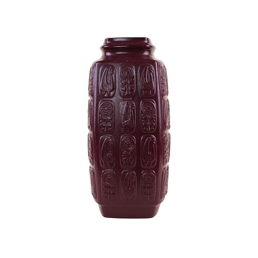 wazony Wazon ceramiczny Bay Keramik z reliefem roślinnym, Niemcy, lata 70.