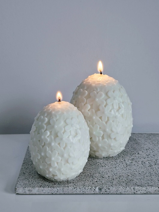 ozdoby wielkanocne Świeca sojowa dekoracyjna Pisanka w kwiaty