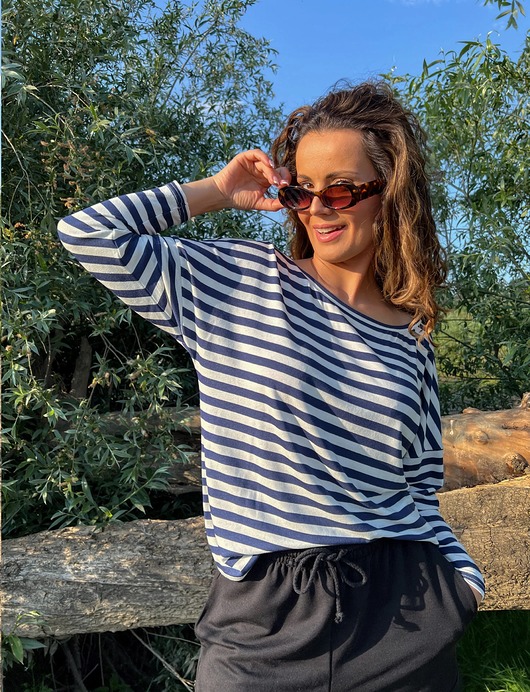 bluzki z długim rękawem damskie Mykonos longsleeve w paski