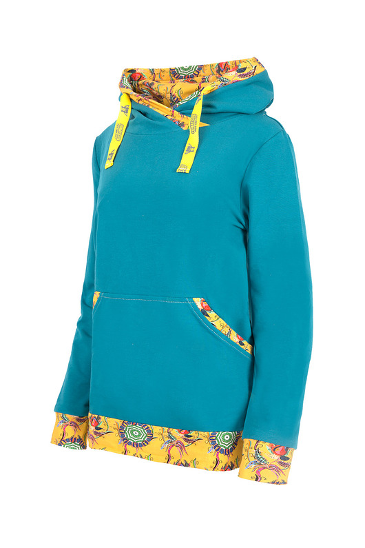 bluza z kapturem damska Bluza kangurka "Szmaragd - Echnea" unisex