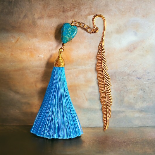 zakładki do książek Zakładka PREMIUM : serce : jaspis cesarski : turkus