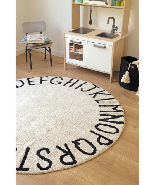 dywany Dywan Bawełniany ABC Natural Black Ø150 cm Lorena Canals
