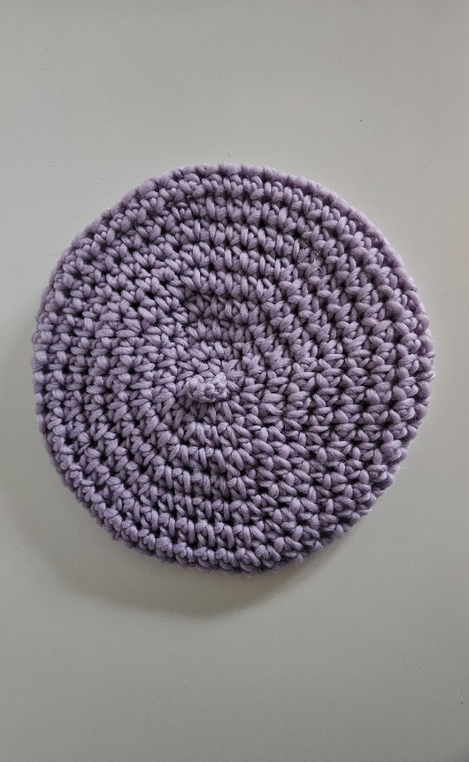 czapki damskie Wełniany beret lawendowy szron