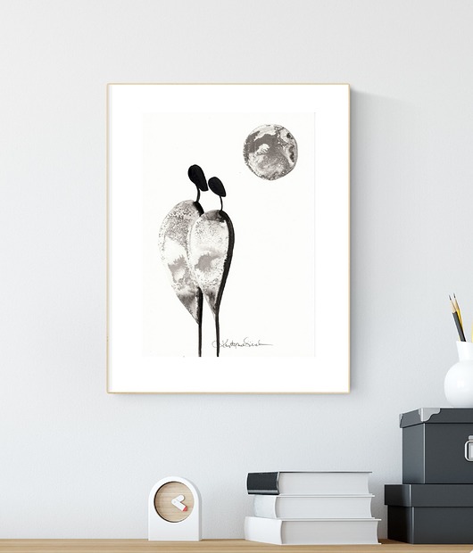 grafika A4 wykonana ręcznie, abstrakcja, Krystyna Siwek Art