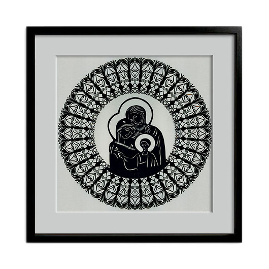 Święta Rodzina (Kurpie Art Papercut) na ludowo