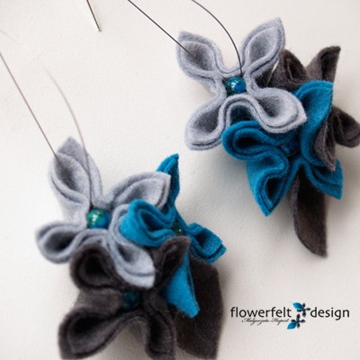 Turkusowy Afrykański -Biżuteria Autorska FlowerFelt Design