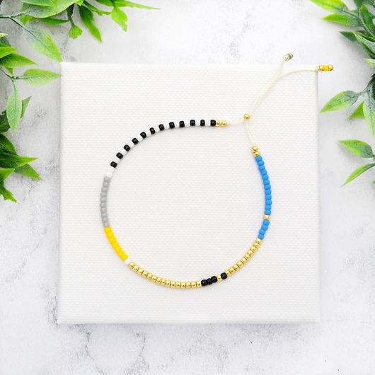 Bransoletka Minimal Dots - Blue and Yellow Ilovehandmade