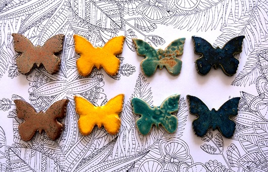 8 x motyle ceramika Wooden Love
