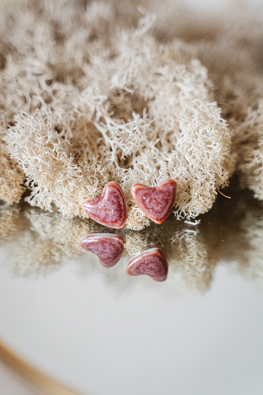kolczyki ceramiczne Kolczyki porcelanowe LOVE