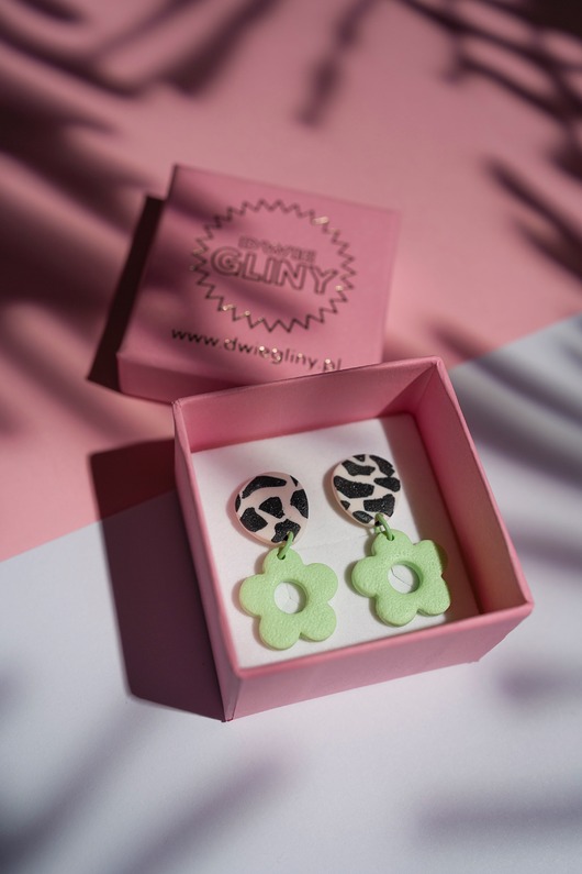 kolczyki z masy plastycznej Kolczyki MINI kwiatki