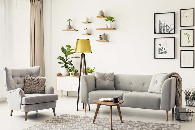 lampy podłogowe Drewniana lampa stojąca w stylu glamour do salonu CURACAO MIRROR