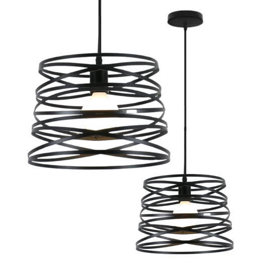 lampy wiszące Lampa wisząca zwis żyrandol lampa na sufit czarna LED E27