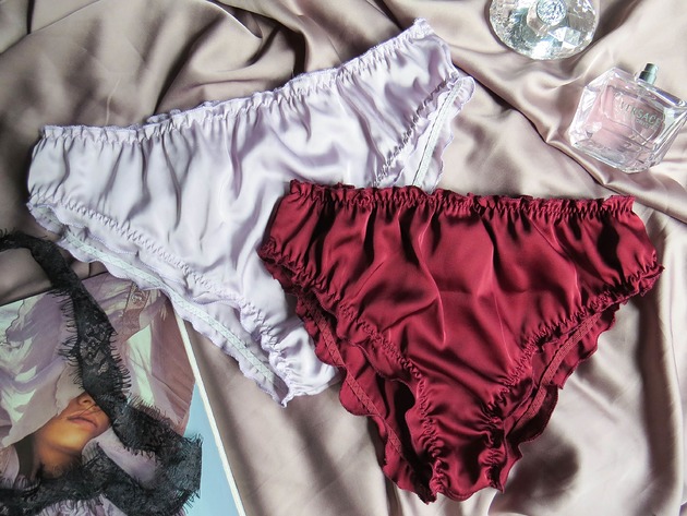 majtki damskie Majtki jedwabne bordowy LAVENDER