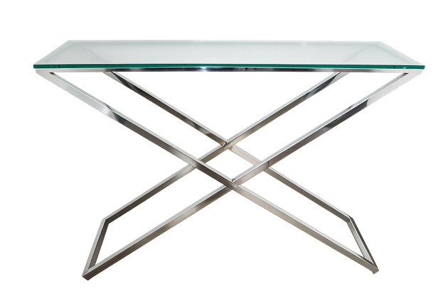 półki Konsola Modern lata 90. chrom i szkło 120 cm