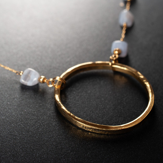 wisiory Naszyjnik z agatem i mosiądzem. [SN23]