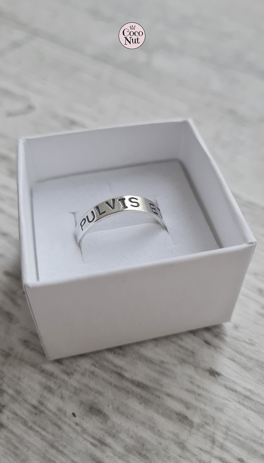 obrączki Obrączka z napisem - jasne srebro satynowane