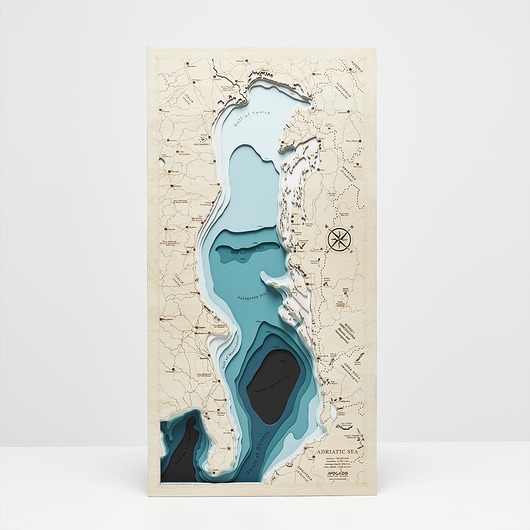 obrazy Drewniana Mapa Adriatyk_turkus