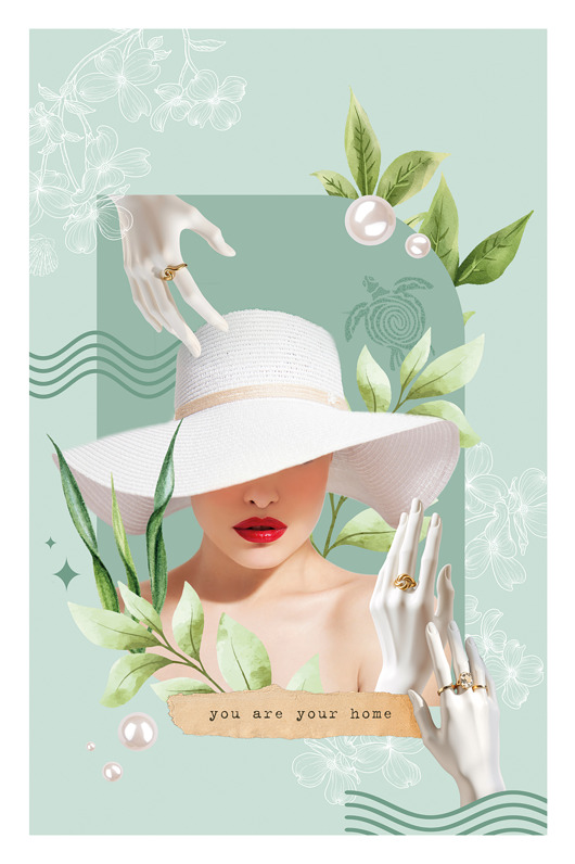 plakaty Kolaż/plakat z afirmacją PERŁA