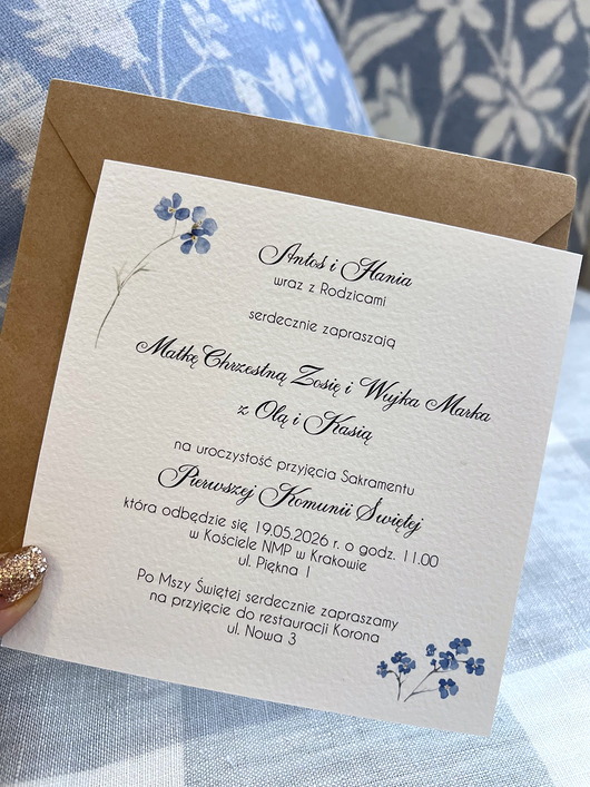 zaproszenia na komunię Stylowe zaproszenia na komunię - zaproszenia komunijne z personalizacją, imie