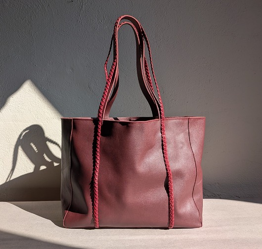 torby na ramię Bordowa skórzana torba