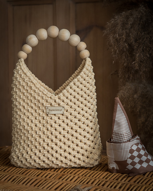 torebki do ręki Makramowa torebka Mini Bag - maślana