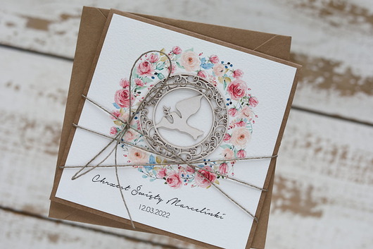 kartki, zaproszenia na chrzest Wyjątkowa personalizowana kartka na chrzest dla dziewczynki - pomysł na preze