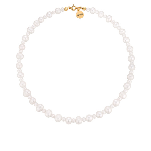 złote naszyjniki Złoty naszyjnik z pereł naturalnych