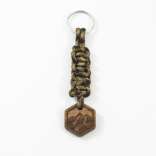 breloki Brelok do kluczy drewniany GÓRSKIE SZCZYTY paracord