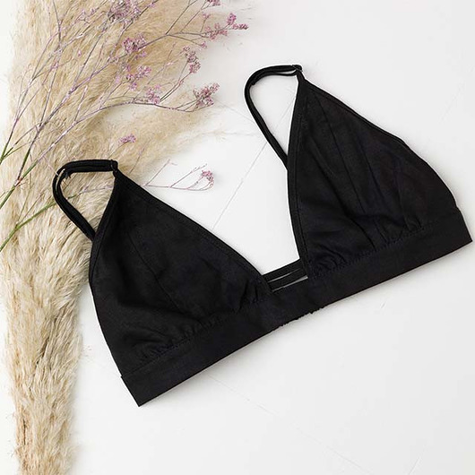 biustonosze damskie LNIANY STANIK 100% LEN