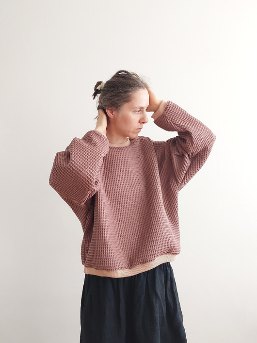 bluza bez kaptura damska Bluza Wafel "W_05" nutella