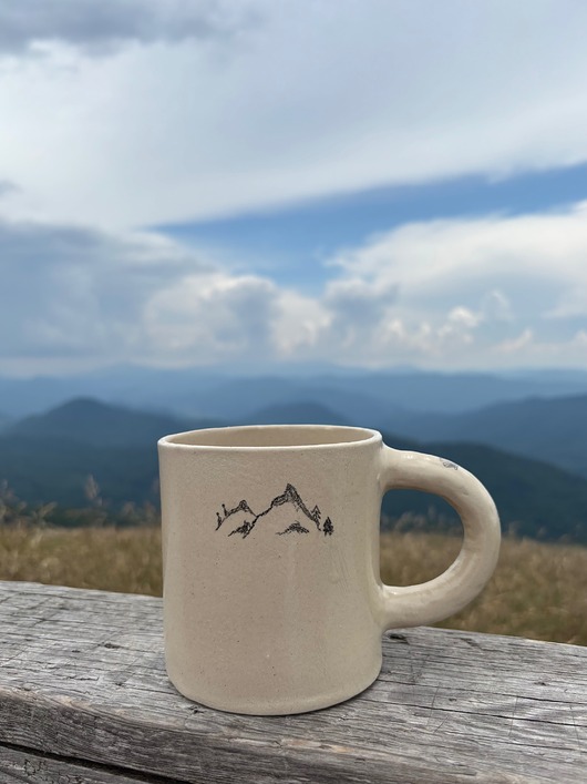 kubki i filiżanki Duży Ceramiczny Górski Kubek Rowerzysta 500 ml