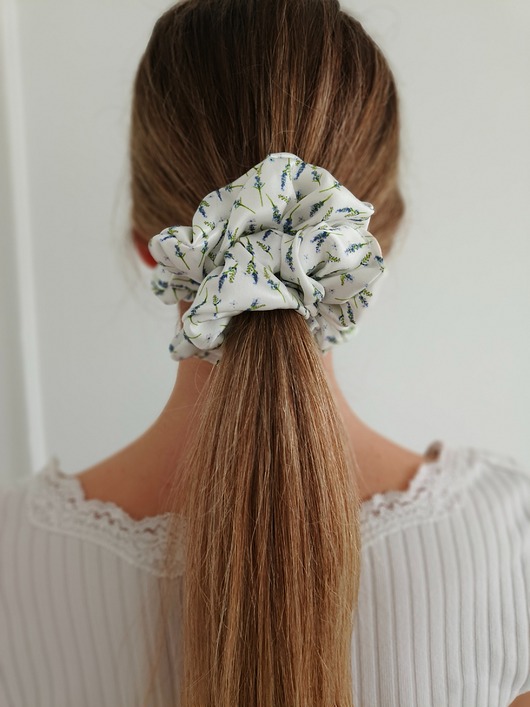 gumki do włosów Gumka jedwabna, scrunchie, lavender field MAXI