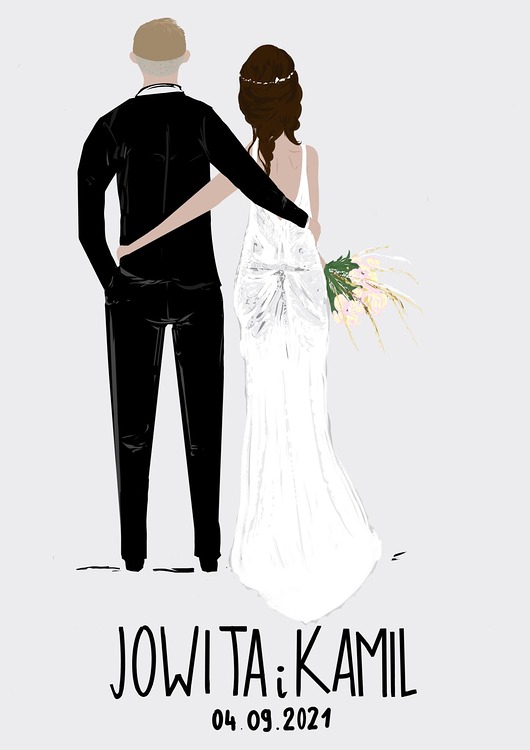 grafiki i ilustracje Personalizowany obrazek - prezent ślubny