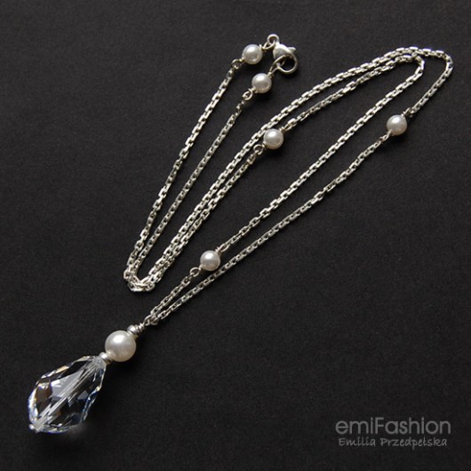 Teardrop Crystal z perłą MAREMI Jewelry