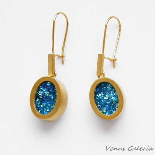 Kolczyki Druza Blue -Gold VENUS GALERIA