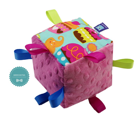 Kostka sensoryczna grzechotka, wzór MUFFINY Little Sophie