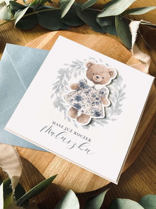 kartki scrapbooking Kartka dla dziecka na roczek, Pierwsze urodziny