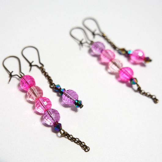 kolczyki - inne Kolczyki - Koraliki - komplet 2 pary