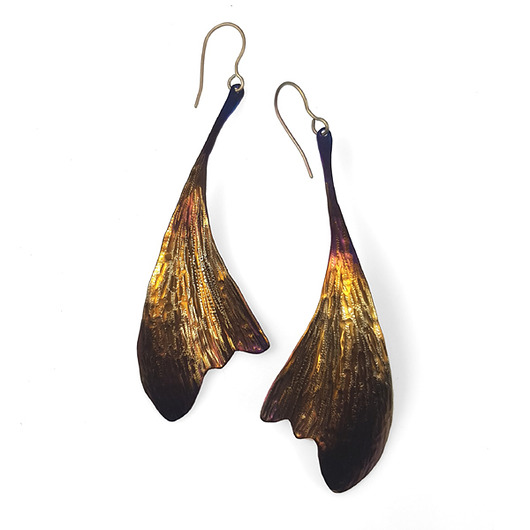 kolczyki - inne Liście z tytanu